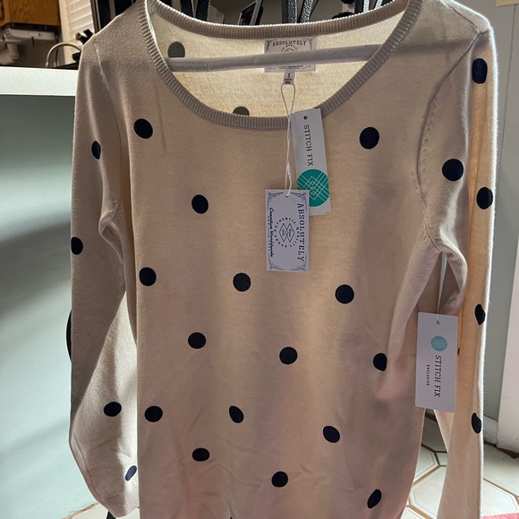 Absolutely Tan and Pink Fitted Long Sleeve Blouse - Picture 4 of 5